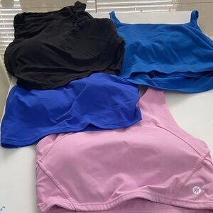 Women's stretch bralettes in Black, Blue, and Pink various brands